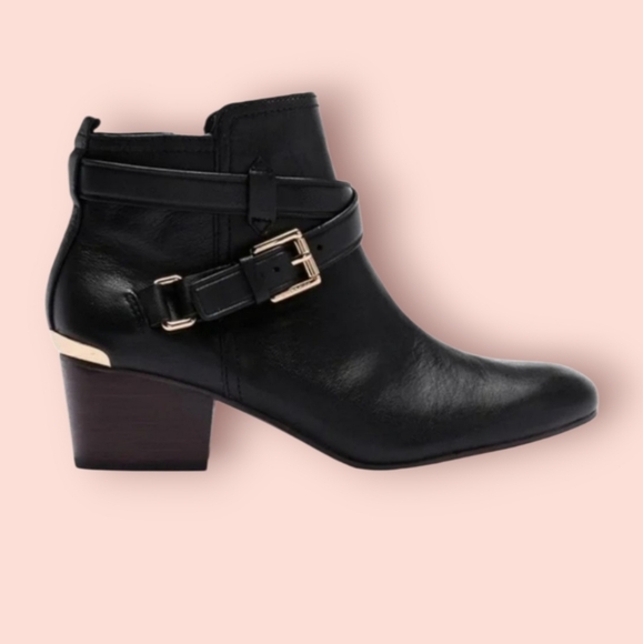 Coach black leather Pauline  block heel Western ankle boots - Picture 1 of 13